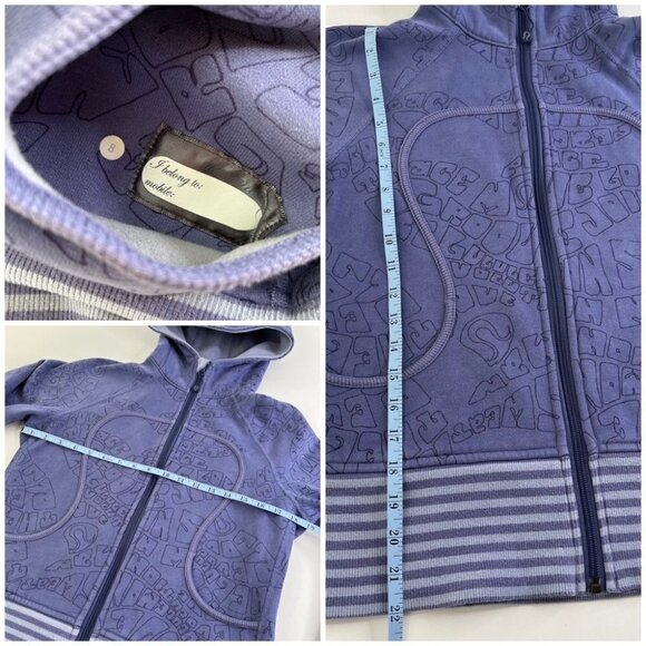 RARE Lululemon Purple Blue Peace Move Graffiti Zipup Limited Ed. Scuba Hoodie - Picture 14 of 16
